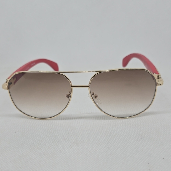 Porta Romana Gold Frame Sunglasses with Red Arms main image 4